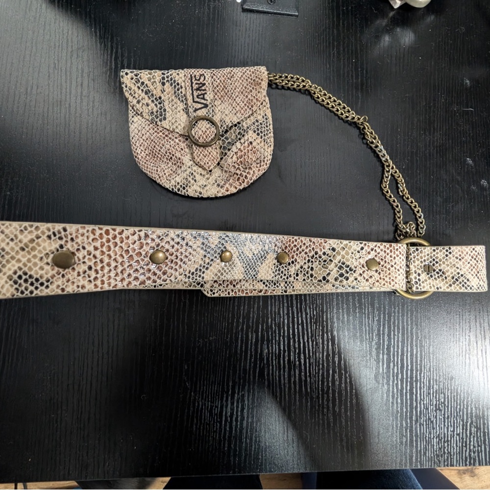 Vans Tan Snakeskin Belt